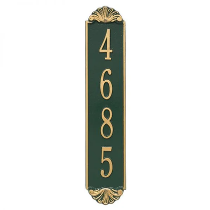 Whitehall 5134 Arch Marker Estate Wall Address Plaque in Green and Gold