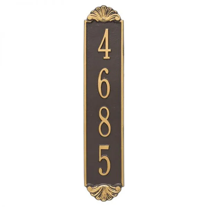 Whitehall 5134 Arch Marker Estate Wall Address Plaque in Bronze and Gold