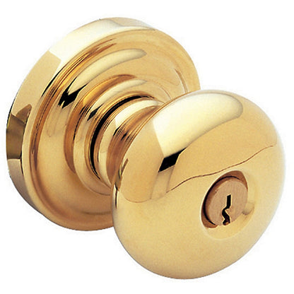 Baldwin Estate Classic Knob With Keyed Entrance In Polished Brass