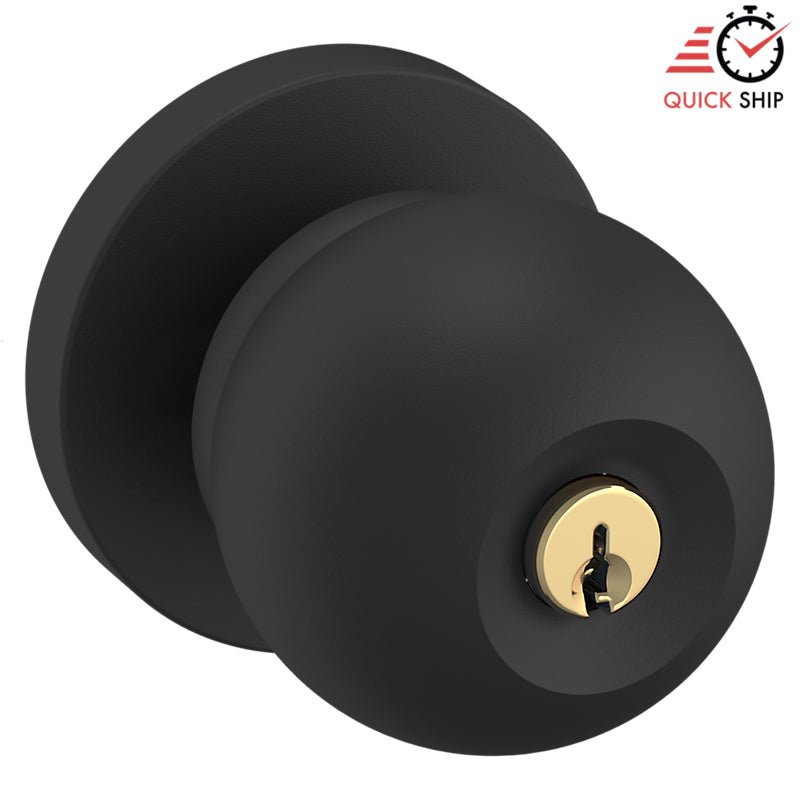 Baldwin Contemporary Entry Knob in Satin Black Finish