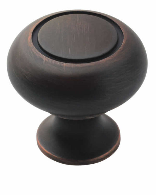Amerock Allison Value 1-1/4 Inch Ring Cabinet Knob In Oil-Rubbed Bronze