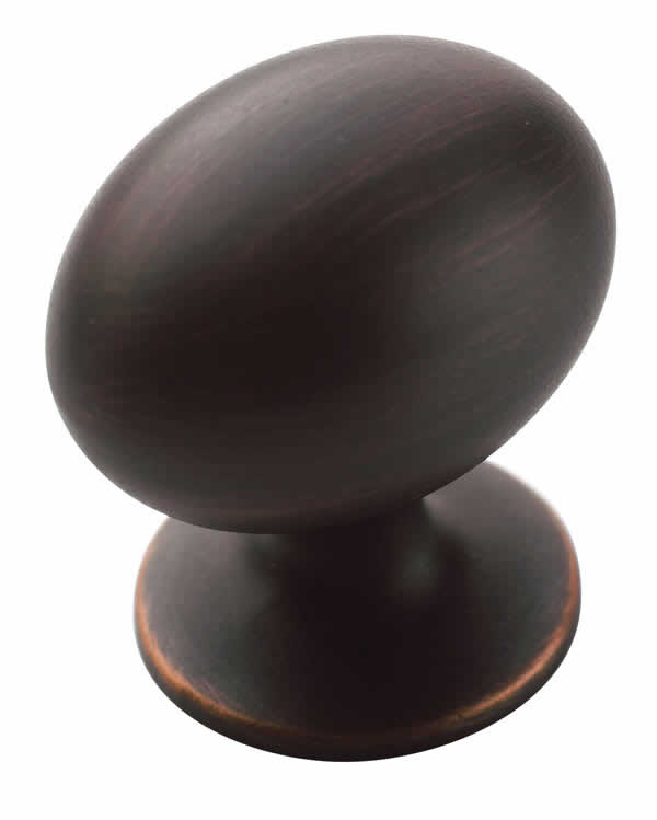 Amerock Allison 1-3/8 Inch Oval Cabinet Knob In Oil-Rubbed Bronze Finish.