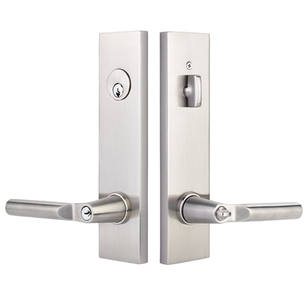 Emtek Modern Sideplate Lock - Hanover Lever - Satin Nickel