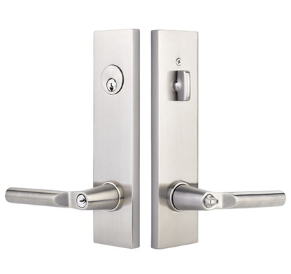 Emtek Modern Sideplate Lock - Hanover Lever - Satin Nickel