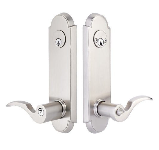 Emtek Annapolis Sideplate Lock - Cortina Lever - Satin Nickel