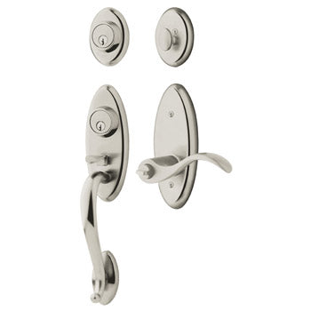 Baldwin Landon Two-Point Lock Handleset In 055 Polished Nickel With Lifetime Finish