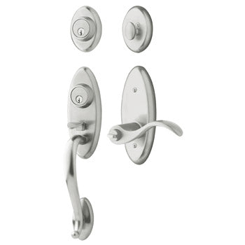 Baldwin Landon Two-Point Lock Handleset In 264 Satin Chrome