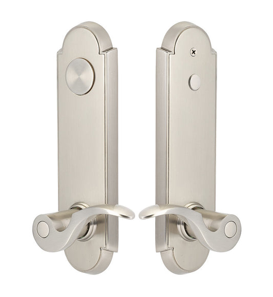 Emtek Annapolis Sideplate Lock - Cortina Lever - Satin Nickel