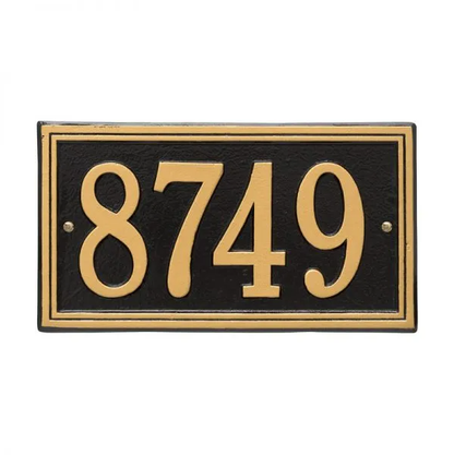 Whitehall 6101 Arch Marker Estate Lawn Address Plaque in Black and Gold