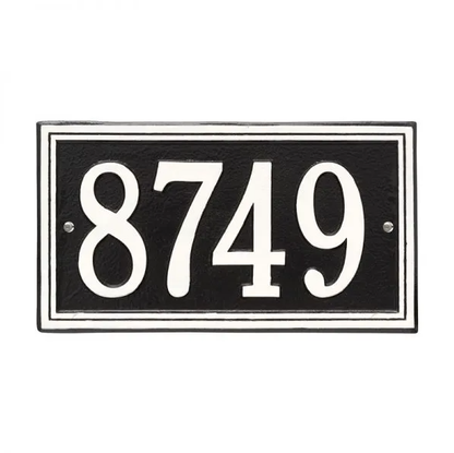 Whitehall 6101 Arch Marker Estate Lawn Address Plaque in Black and White