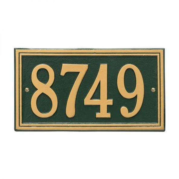 Whitehall 6101 Arch Marker Estate Lawn Address Plaque in Green and Gold