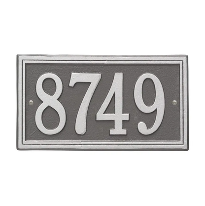 Whitehall 6101 Arch Marker Estate Lawn Address Plaque in Pewter and Silver