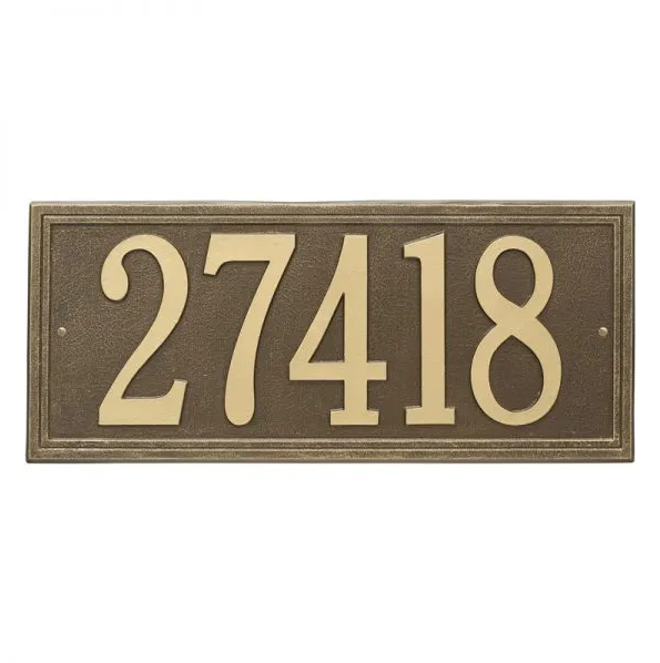 Whitehall 6106 Arch Marker Estate Lawn Address Plaque in Antique Brass