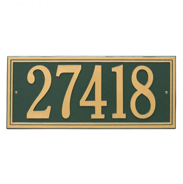 Whitehall 6106 Arch Marker Estate Lawn Address Plaque in Green and Gold