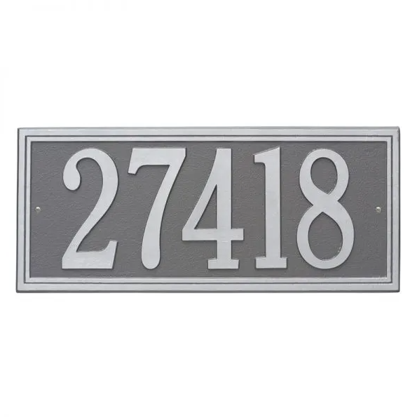 Whitehall 6106 Arch Marker Estate Lawn Address Plaque in Pewter and Silver