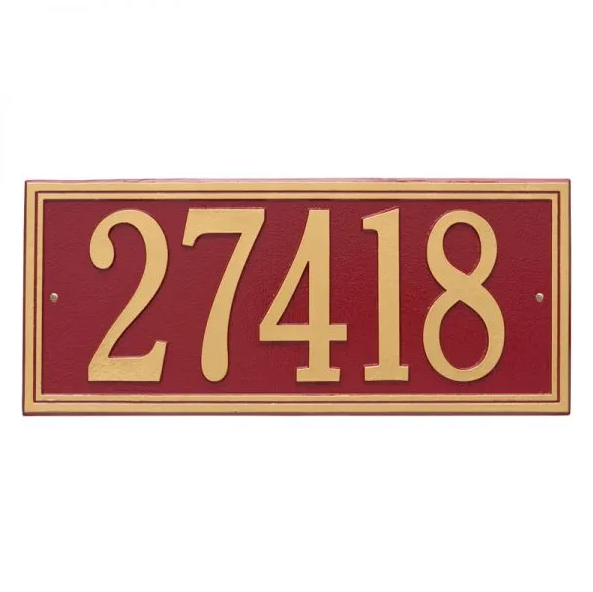 Whitehall 6106 Arch Marker Estate Lawn Address Plaque in Red Gold