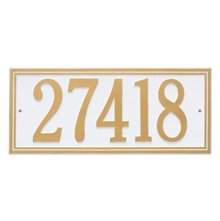 Whitehall 6106 Arch Marker Estate Lawn Address Plaque in White Gold
