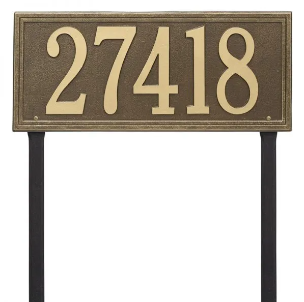 Whitehall 6114 Arch Marker Estate Lawn Address Plaque in Antique Brass