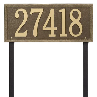 Whitehall 6114 Arch Marker Estate Lawn Address Plaque in Antique Brass
