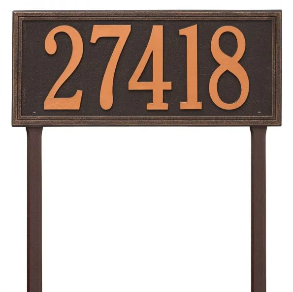 Whitehall 6114 Arch Marker Estate Lawn Address Plaque in Oil Rubbed Bronze