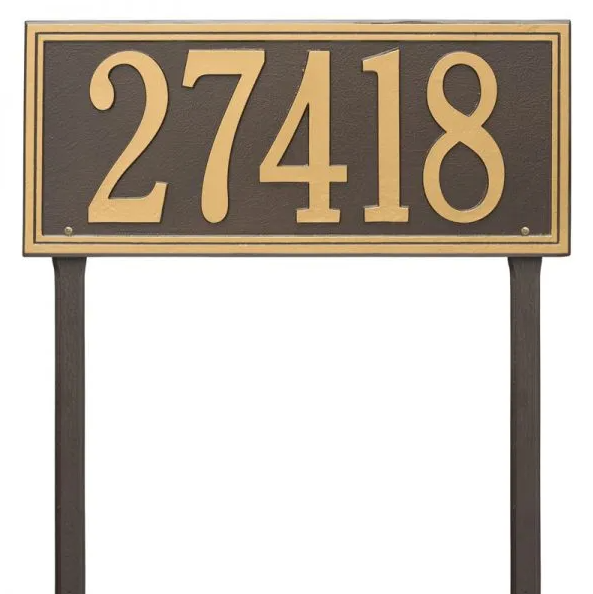 Whitehall 6114 Arch Marker Estate Lawn Address Plaque in Bronze and Gold