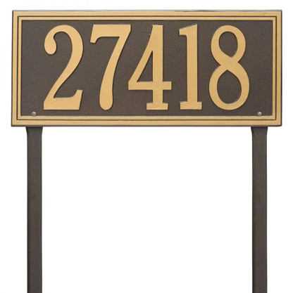 Whitehall 6114 Arch Marker Estate Lawn Address Plaque in Bronze and Gold
