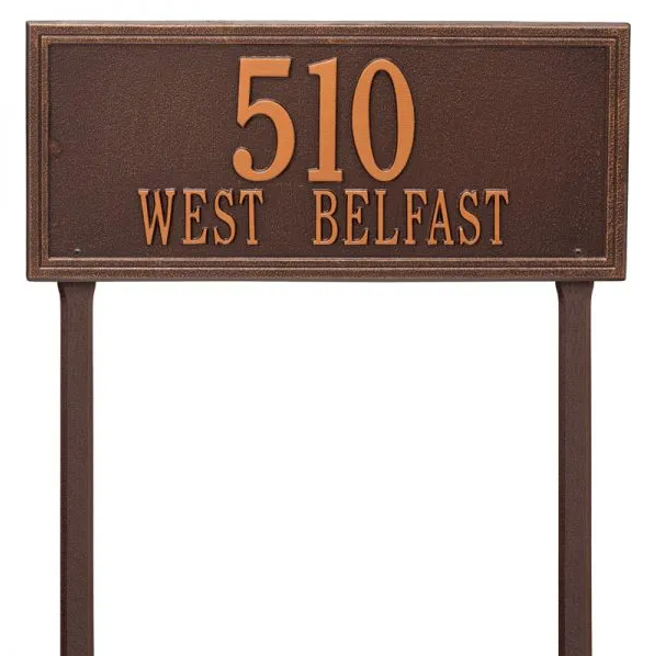 Whitehall 6115 Arch Marker Estate Lawn Address Plaque in Antique Copper