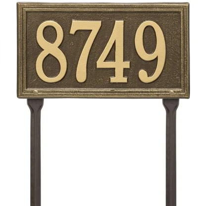 Whitehall 6122 Arch Marker Estate Lawn Address Plaque in Antique Brass