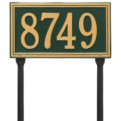 Whitehall 6122 Arch Marker Estate Lawn Address Plaque in Green and Gold