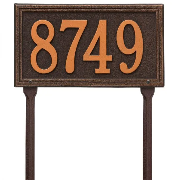 Whitehall 6122 Arch Marker Estate Lawn Address Plaque in Oil Rubbed Bronze