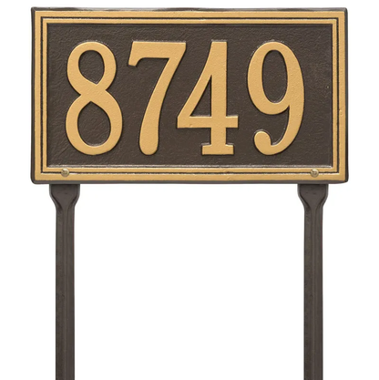 Whitehall 6122 Arch Marker Estate Lawn Address Plaque in Bronze and Gold
