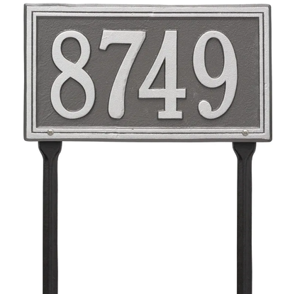 Whitehall 6122 Arch Marker Estate Lawn Address Plaque in Pewter and Silver