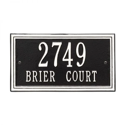 Whitehall 6131 Arch Marker Estate Lawn Address Plaque in Black and White