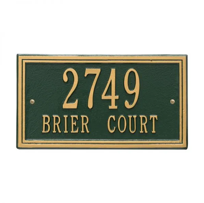 Whitehall 6131 Arch Marker Estate Lawn Address Plaque in Green and Gold
