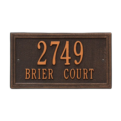 Whitehall 6131 Arch Marker Estate Lawn Address Plaque in Oil Rubbed bronze