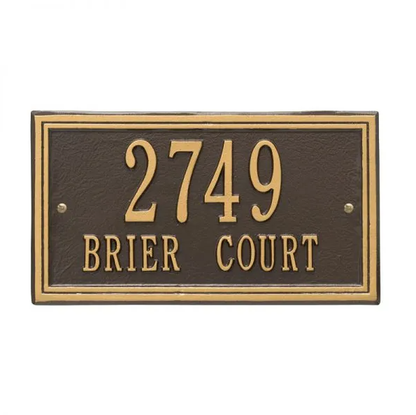 Whitehall 6131 Arch Marker Estate Lawn Address Plaque in Bronze and Gold