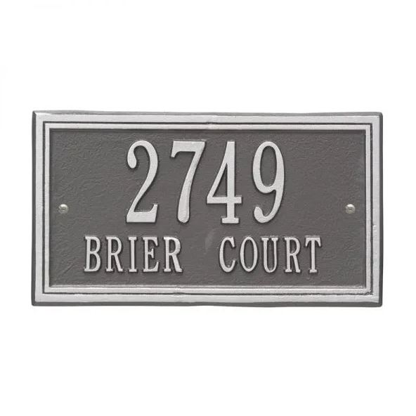 Whitehall 6131 Arch Marker Estate Lawn Address Plaque in Pewter and Silver