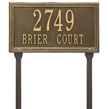 Whitehall 6136 Arch Marker Estate Lawn Address Plaque in Antique Brass