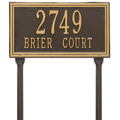 Whitehall 6136 Arch Marker Estate Lawn Address Plaque in Bronze and Gold