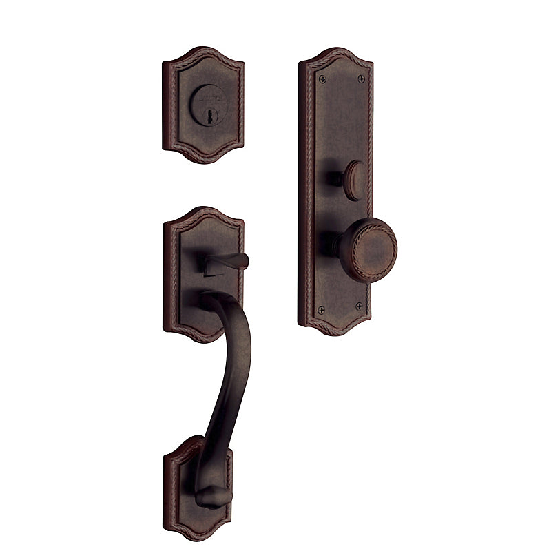 Baldwin Bristol Mortise Entry Handleset - Distressed Venetian Bronze