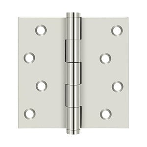 Deltana 4 x 4 Inch  Door Hinge - Polished Nickel