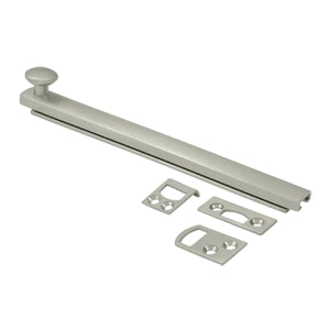 Deltana 6 Inch Concealed Screw Bolt - Brushed Nickel