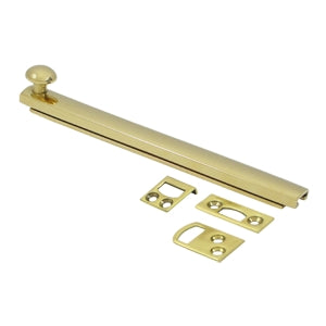 Deltana 6 Inch Concealed Screw Bolt - Polished Brass