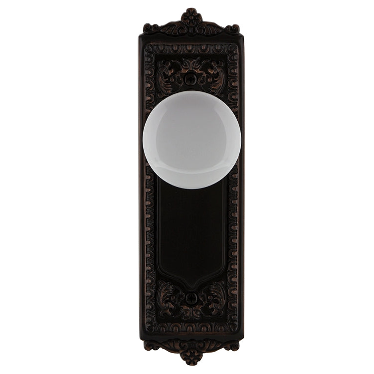 Nostalgic Warehouse Egg and Dart Plate with White Porcelain Knob