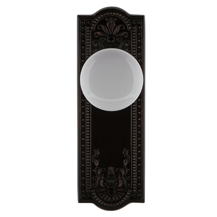 Nostalgic Warehouse Meadows Plate with White Porcelain Knob