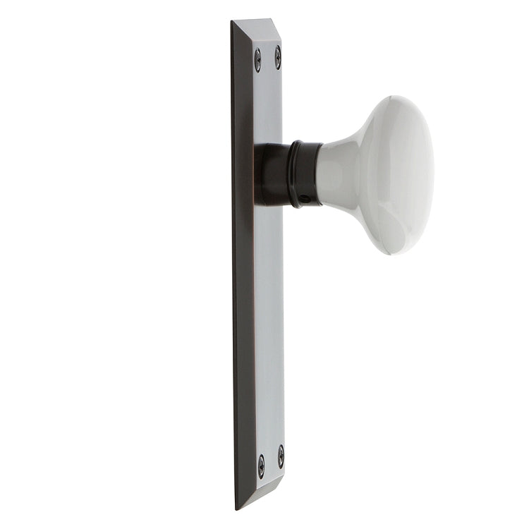 Nostalgic Warehouse New York Plate with White Porcelain Knob