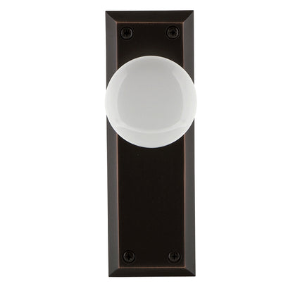 Nostalgic Warehouse New York Plate with White Porcelain Knob