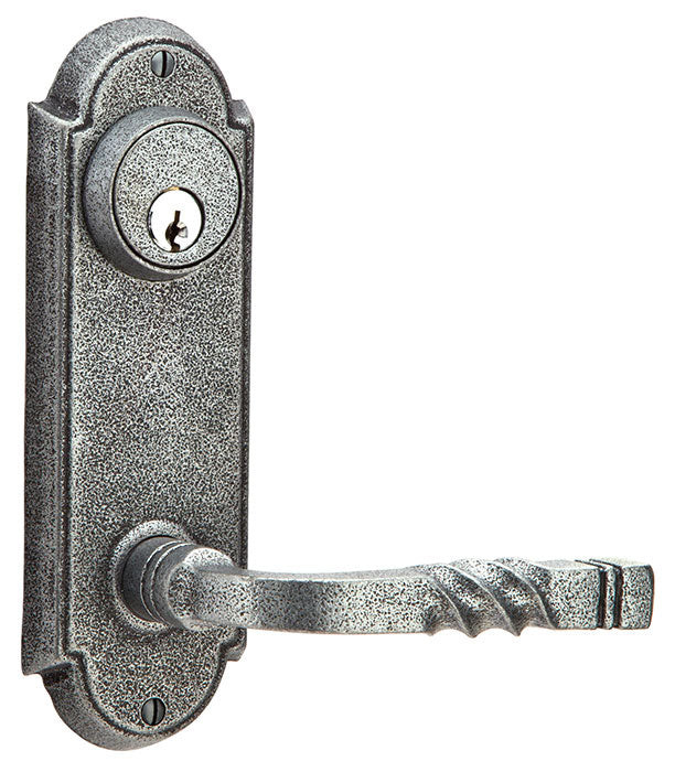 Wrought Steel #5 Keyed Sideplate with San Carlos Lever - Satin Steel