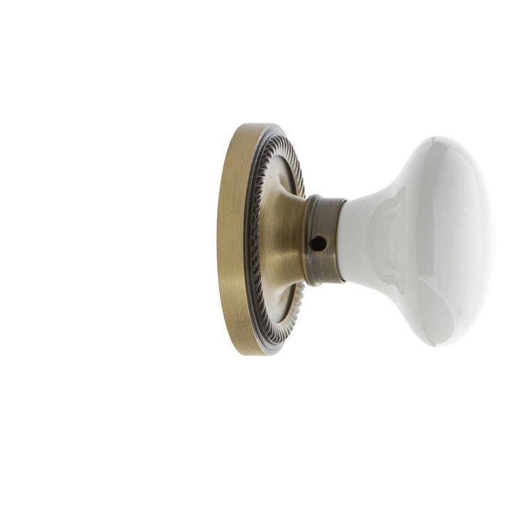 Nostalgic Warehouse Rope Rosette with Porcelain Knob