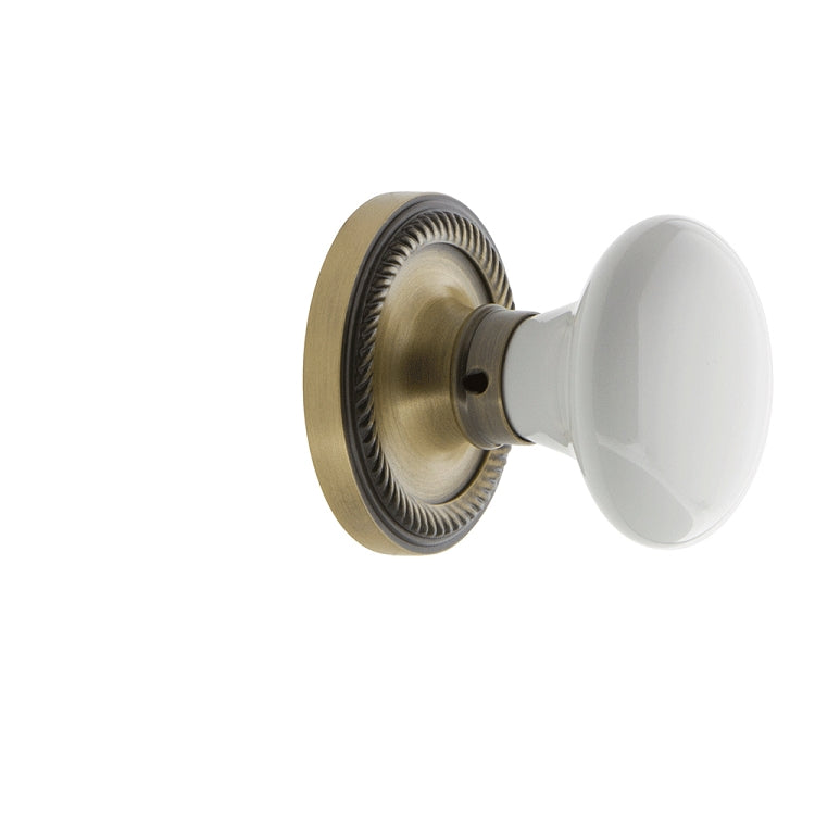 Nostalgic Warehouse Rope Rosette with Porcelain Knob